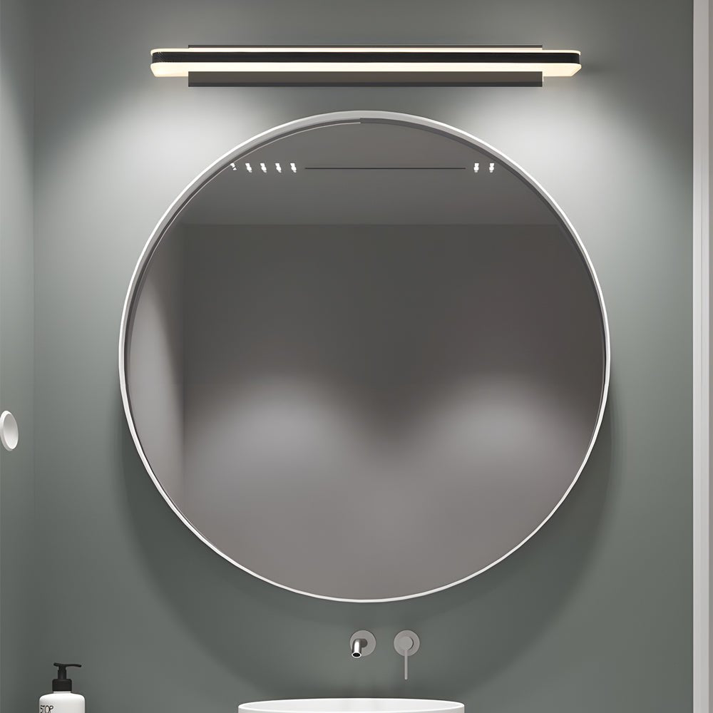 Matte Black Dimmable Linear LED Bathroom Vanity Light with Modern Acrylic