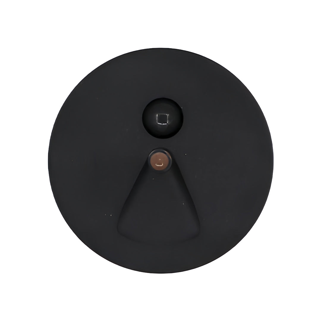Matte black interior stair step lights with a wide, hexagonal light aperture and integrated motion sensor, offering a modern, dark-themed safety light solution.