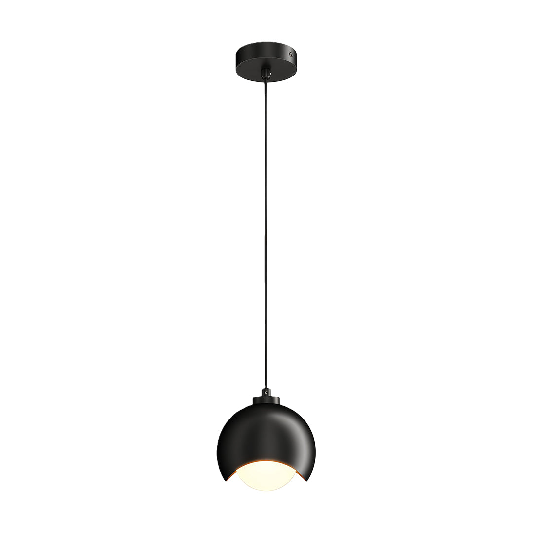 Modern luxury chandeliers inspired glass pendant light fixture in matte black with round shade