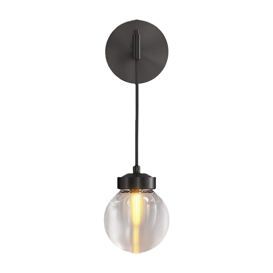 Modern luxury chandeliers in matte black with textured glass globe pendant design