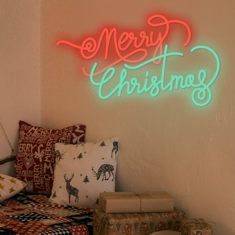 Merry Christmas Luminous Letter Ins Party Decor LED Neon Signs Lights