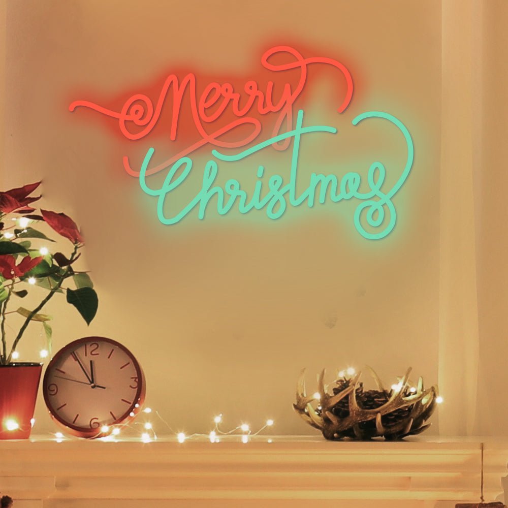 Merry Christmas Luminous Letter Ins Party Decor LED Neon Signs Lights