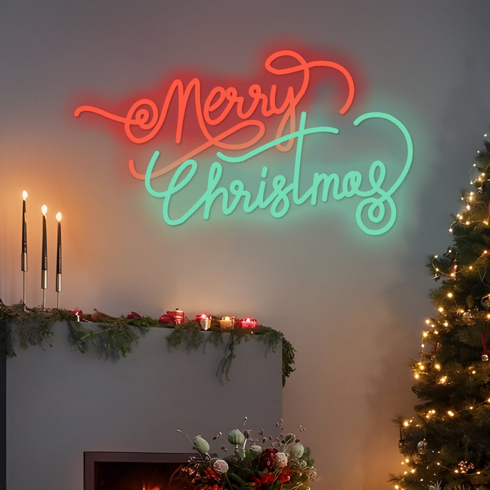 Merry Christmas Luminous Letter Ins Party Decor LED Neon Signs Lights