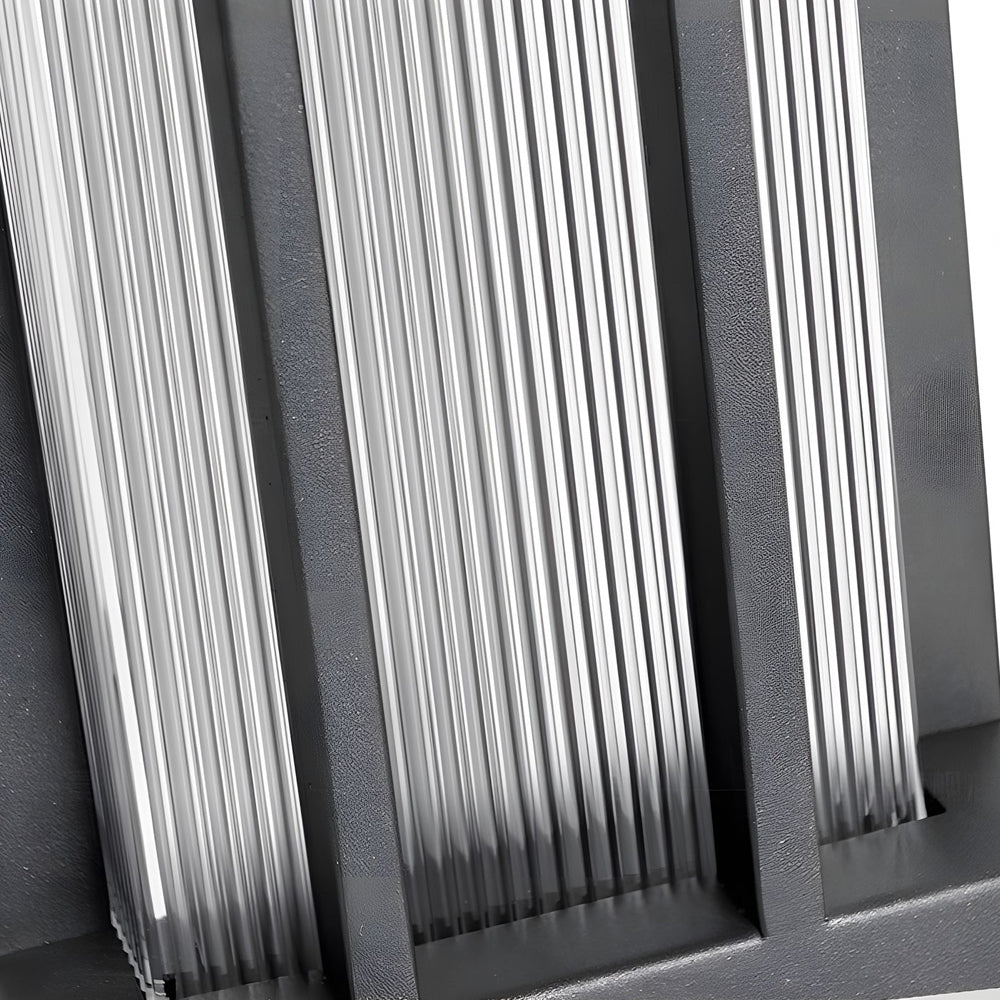 Close-up detail of metal construction showing precision engineering and quality materials in outdoor lighting