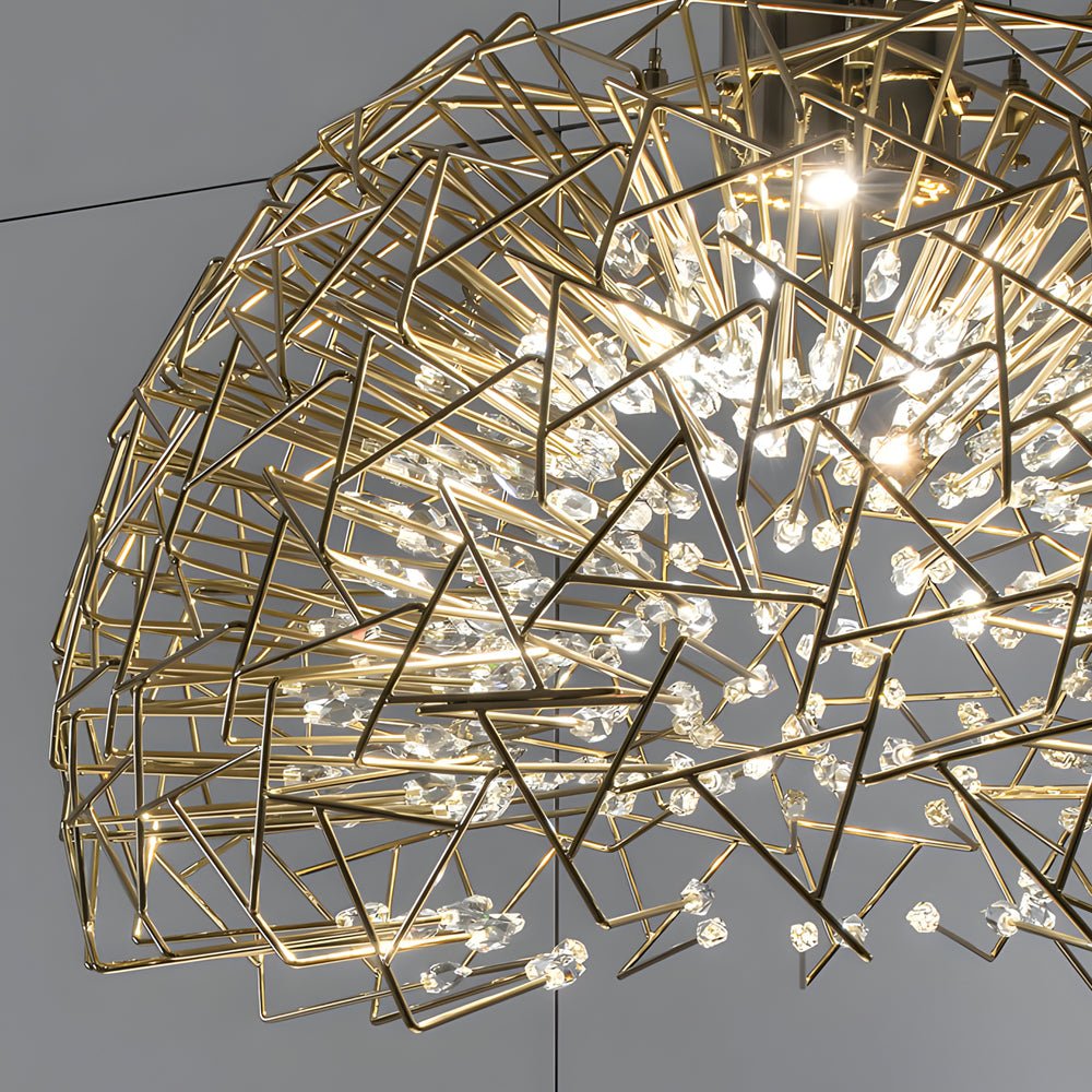 Metal Crystal Semicircular Sphere Stars Sparkle Post - Modern Chandelier