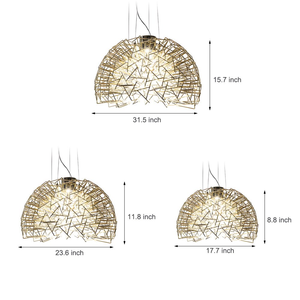 Metal Crystal Semicircular Sphere Stars Sparkle Post - Modern Chandelier