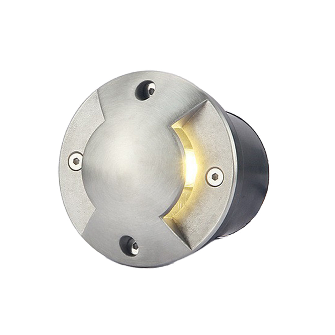 Metal deck lights with detailed view of their design and light diffusion.