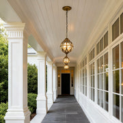 Metal Orb Pendant Light Globe Moisture Proof Outdoor Ceiling Light