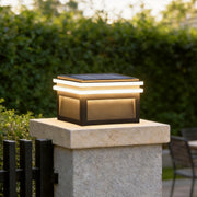 Metal Pillar Lights Minimalist Style Waterproof Square Pier Mount Lamp