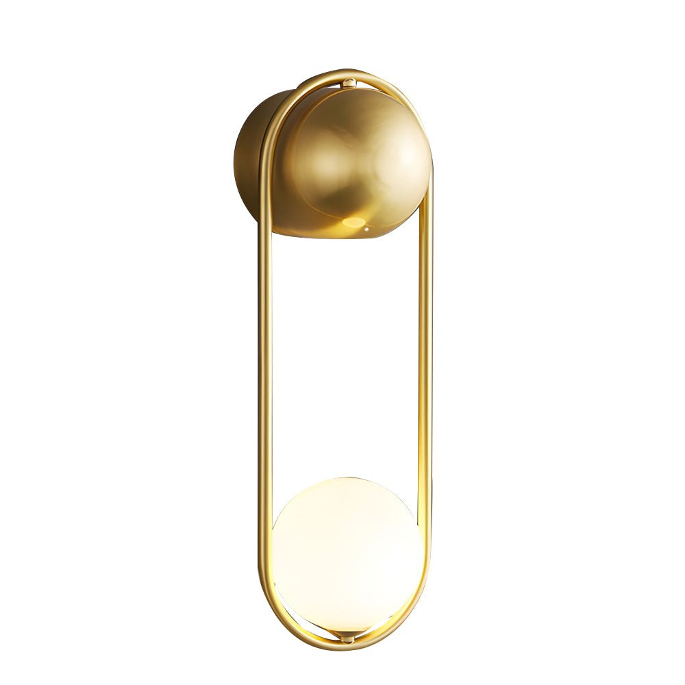 Mila Wall Sconce 1 - light Glass Globe Wall Light - Gold/Black