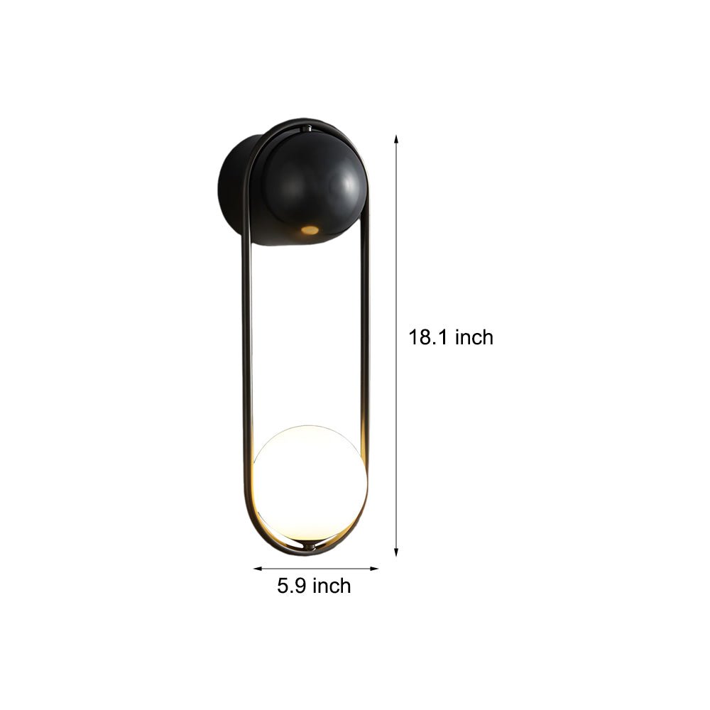 Mila Wall Sconce 1 - light Glass Globe Wall Light - Gold/Black