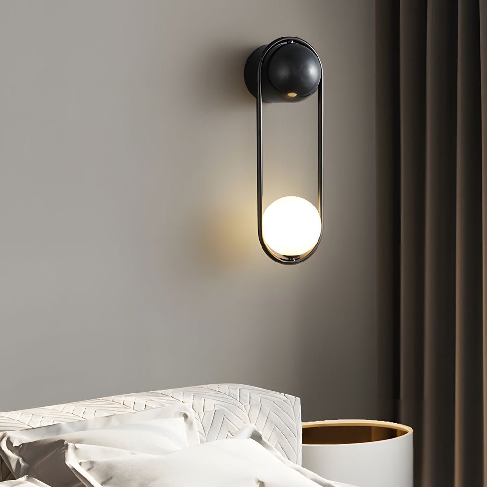 Mila Wall Sconce 1 - light Glass Globe Wall Light - Gold/Black