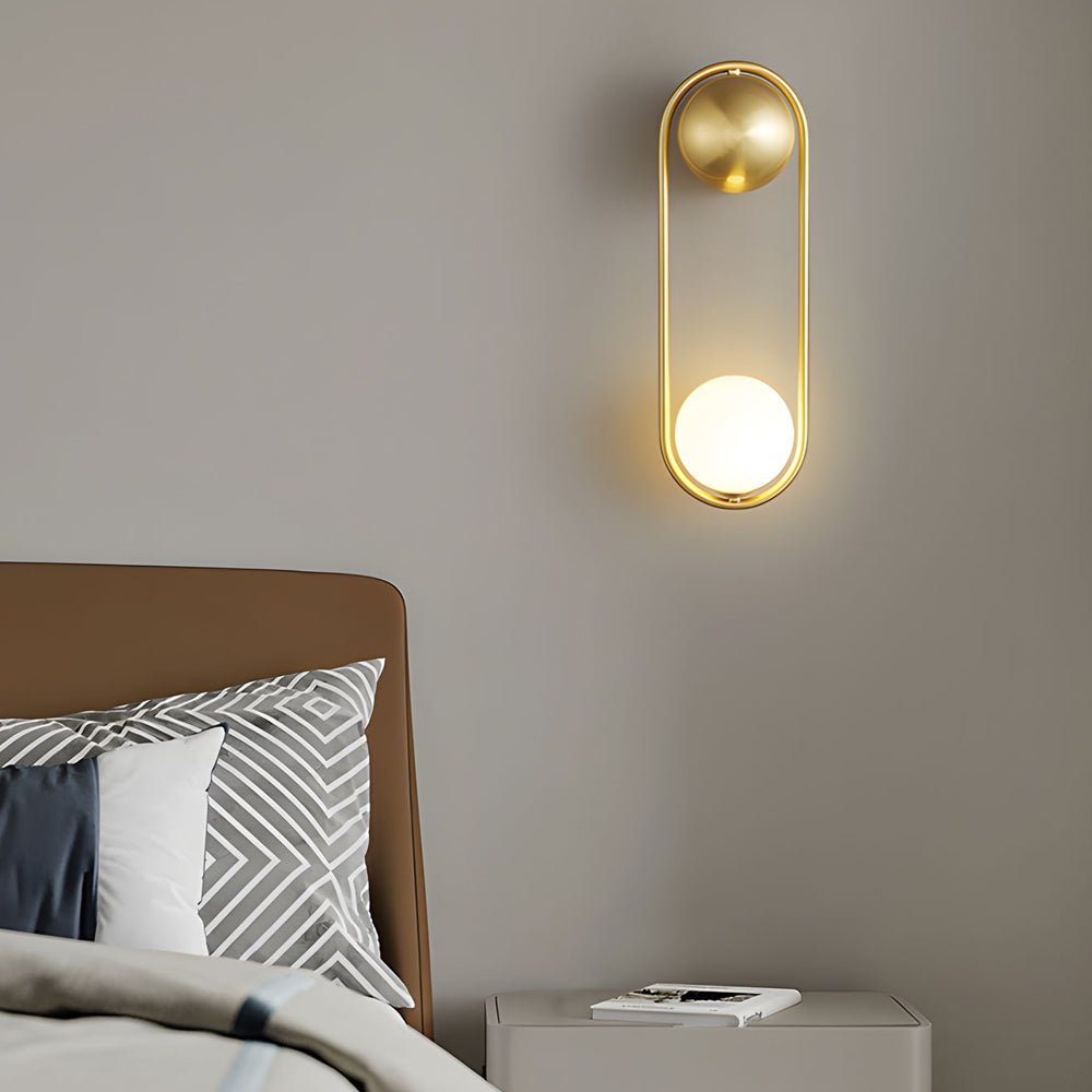 Mila Wall Sconce 1 - light Glass Globe Wall Light - Gold/Black