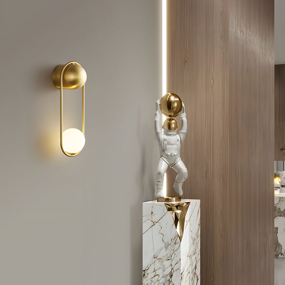 Mila Wall Sconce 1 - light Glass Globe Wall Light - Gold/Black