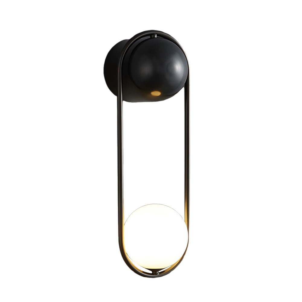 Mila Wall Sconce 1 - light Glass Globe Wall Light - Gold/Black
