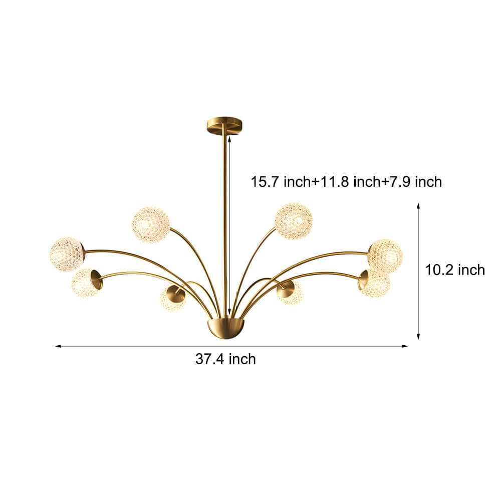 Millender Chandelier with 8 Heads Crystal Ball