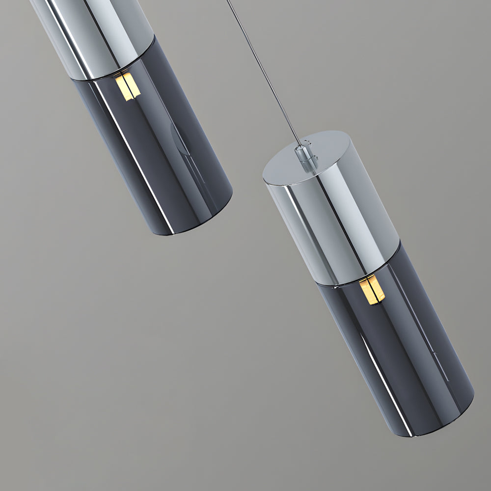 Close-up view of a mini black pendant light fixture