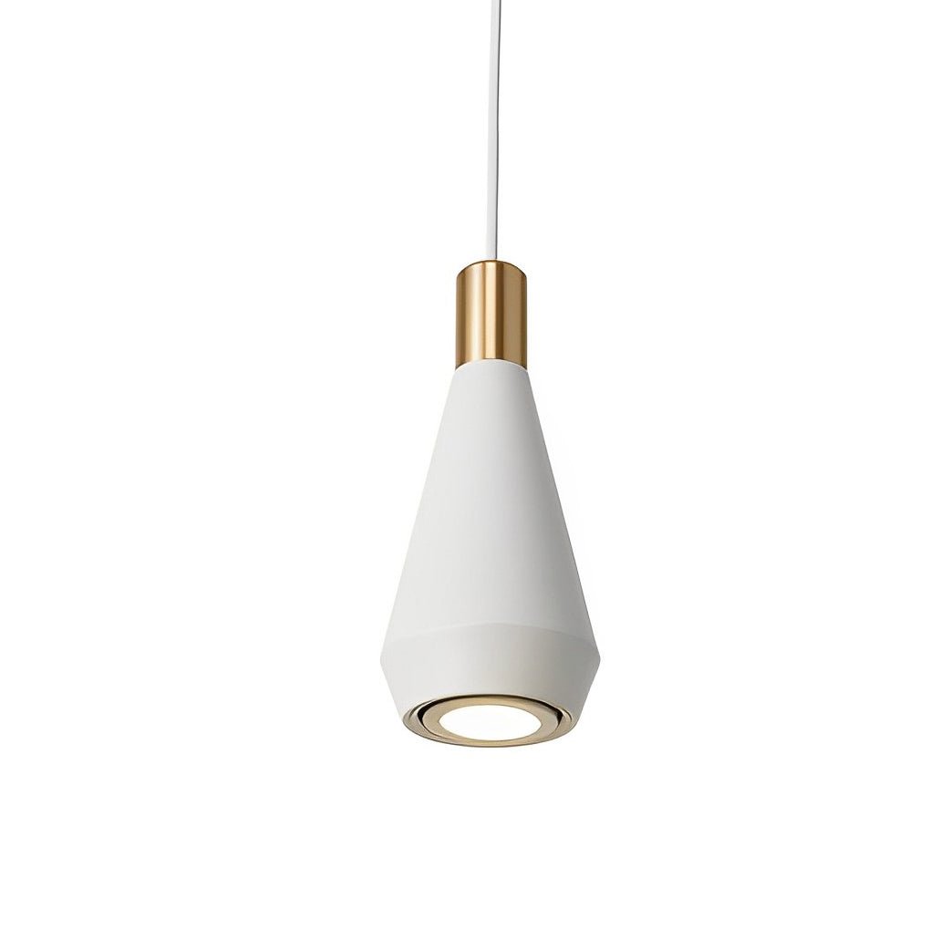 White mini hanging pendant lights product image, focusing on clean lines and soft diffused light output.