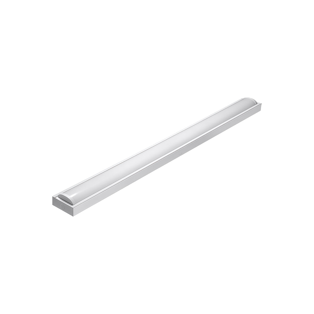 Minimal linear ceiling light isolated on white background for product display.