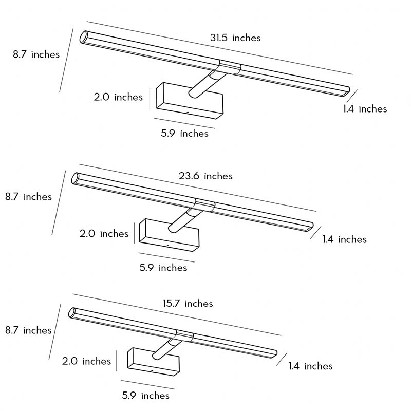Minimal linear vanity light highlighting a master bathroom mirror.