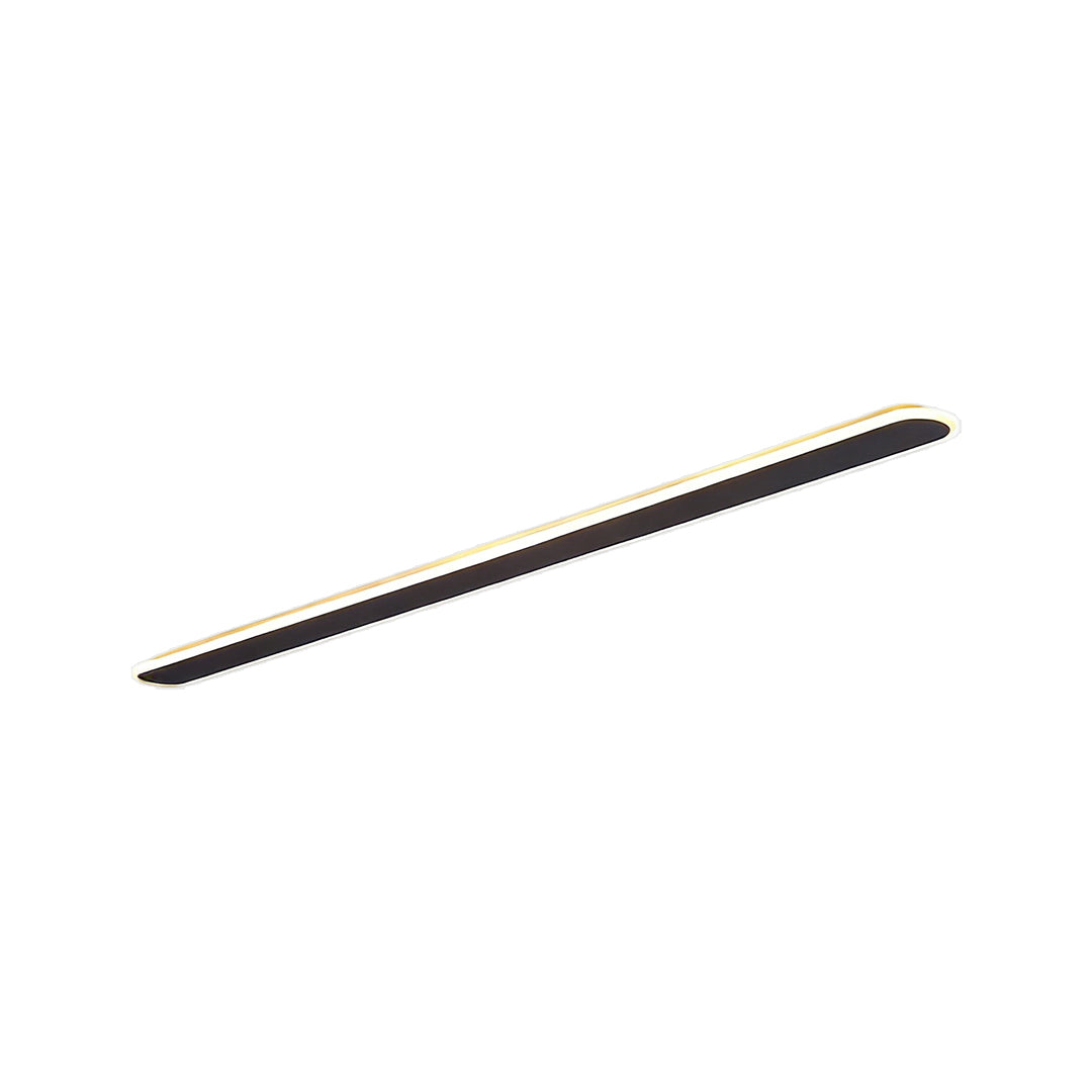 Minimalist black ceiling linear lights with sleek integrated LED strip illumination.