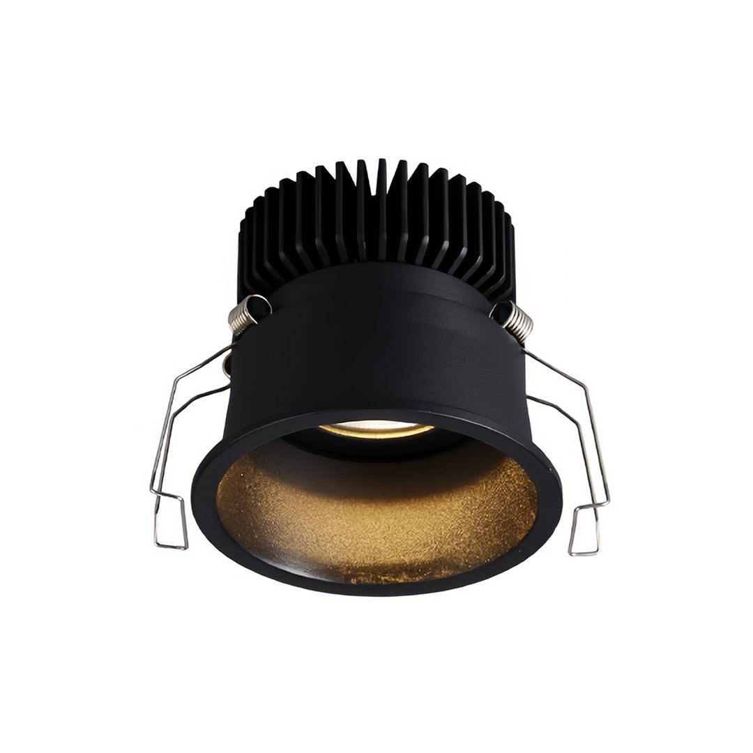 Minimalist black square recessed downlight with adjustable COB LED for modern spaces