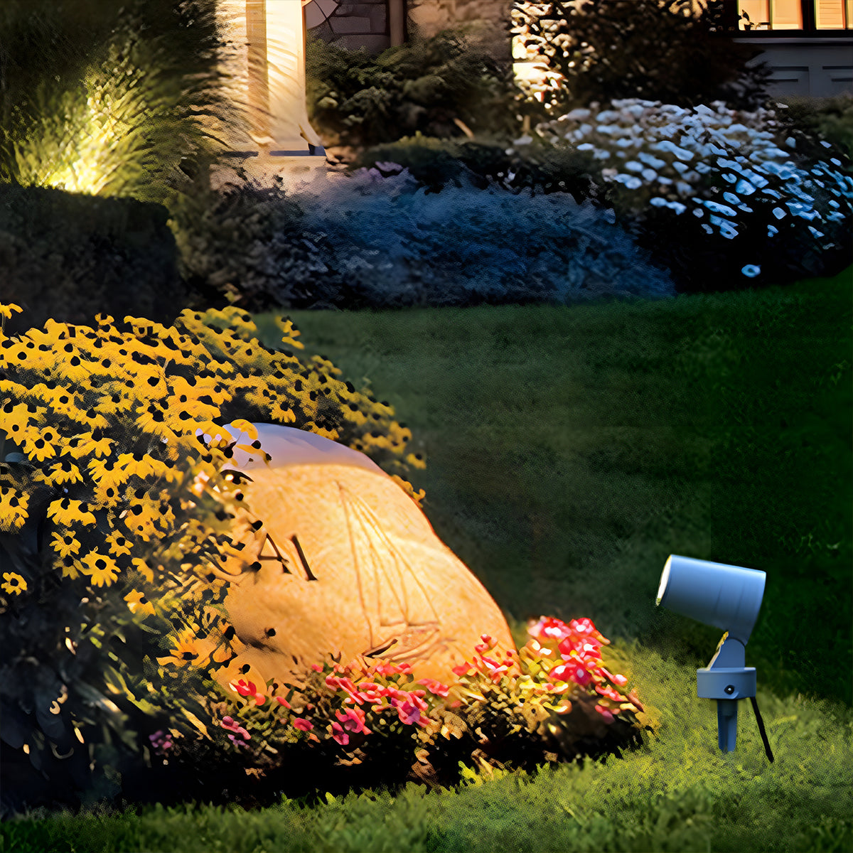 Minimalist white outdoor light fixture with curved mounting bracket and clean geometric design