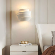 Minimalist Layers Half Cylinder Iron 2 - Light Wall Sconce - White