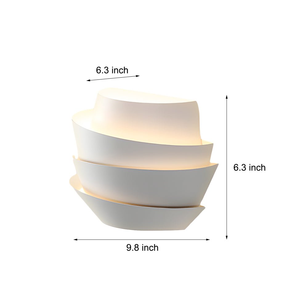 Minimalist Layers Half Cylinder Iron 2 - Light Wall Sconce - White