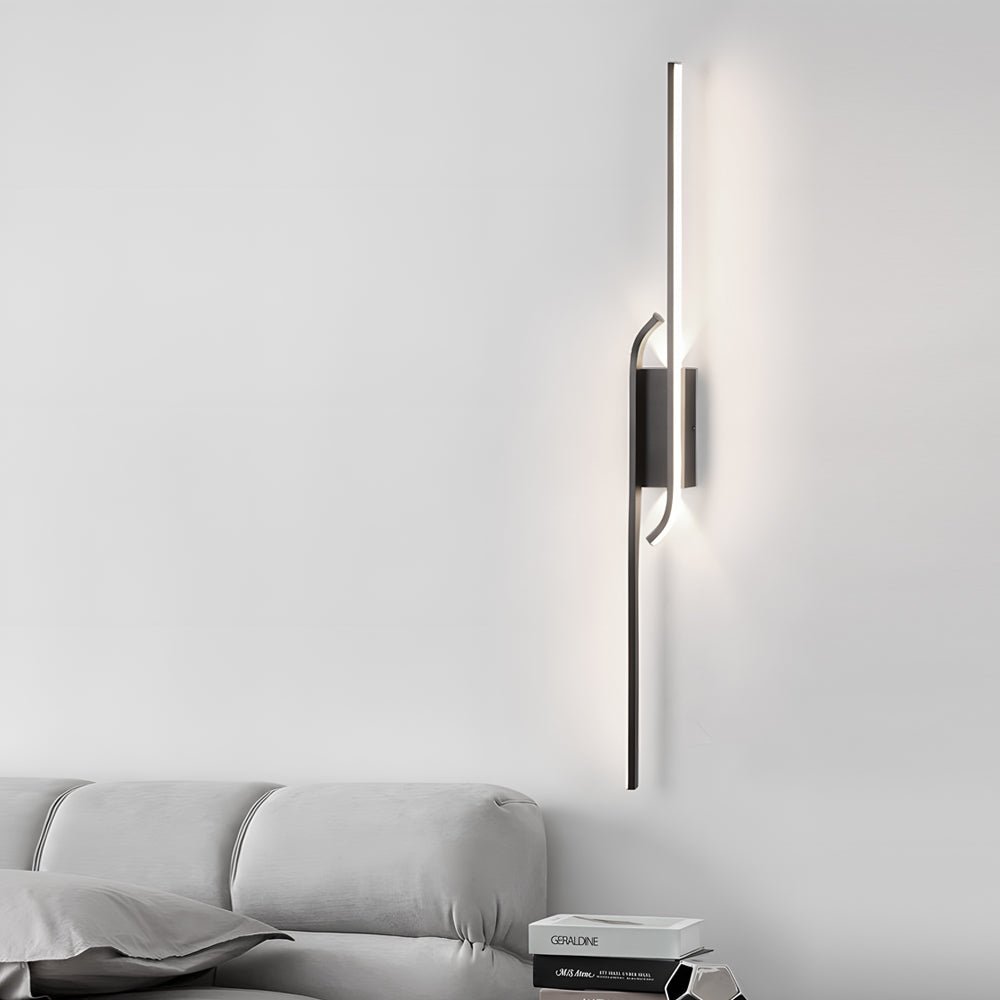 Minimalist Long LED Linear Lights Aluminum Black Wall Lights