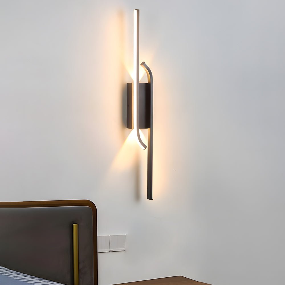 Minimalist Long LED Linear Lights Aluminum Black Wall Lights