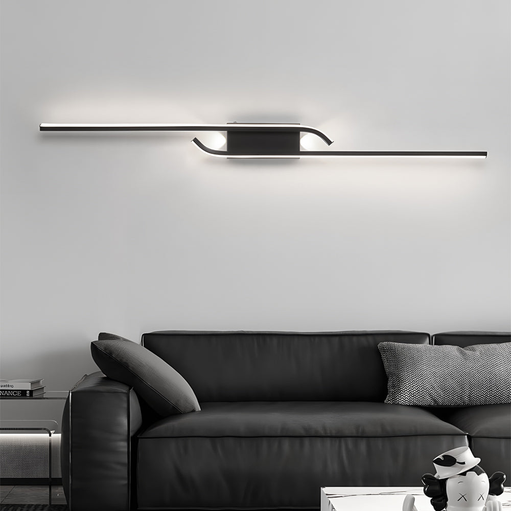 Minimalist Long LED Linear Lights Aluminum Black Wall Lights