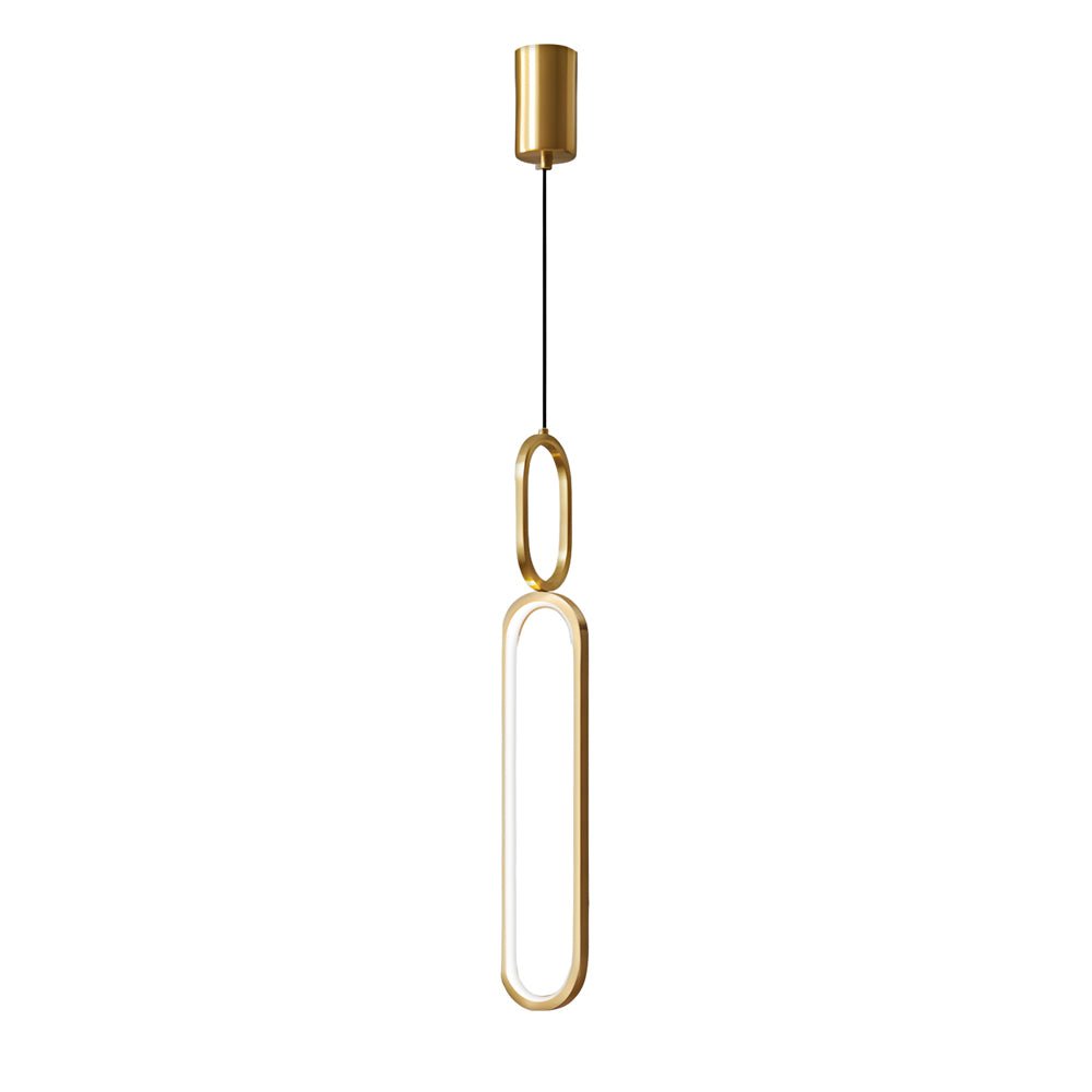 Minimalist Long Oval Rings 3 Step Dimming LED Copper Modern Pendant Lights