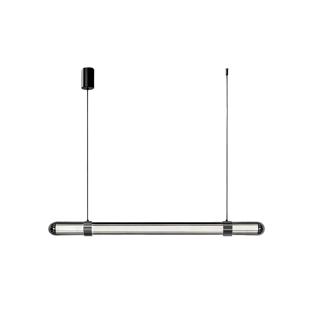 Minimalist single-bar modern linear suspension lighting with slim profile and clean contemporary style.