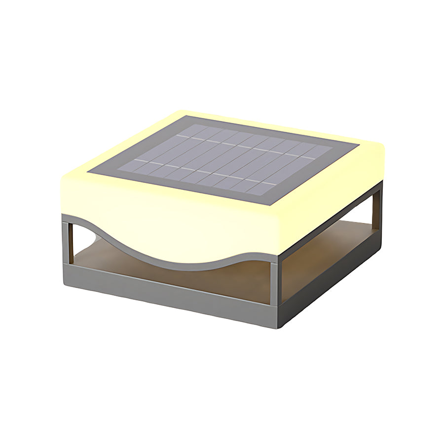 Minimalist square solar light with warm LED glow and sleek geometric form