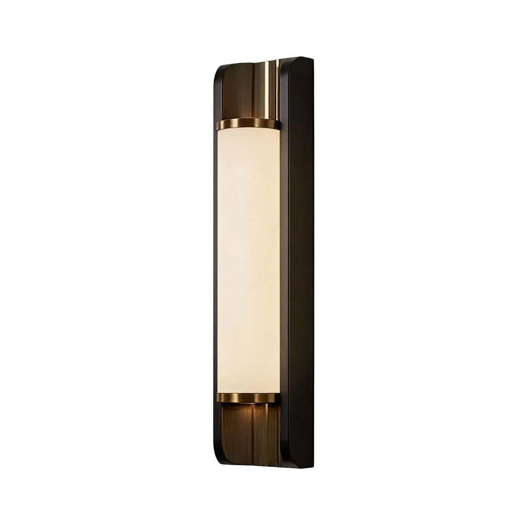 Up down outdoor wall sconce with minimalist rectangular design for exterior walls.