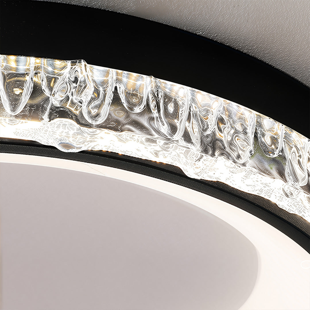 Minimalist white flush mount ceiling light that is only 2.7 inches thick, ideal for low-ceiling rooms.