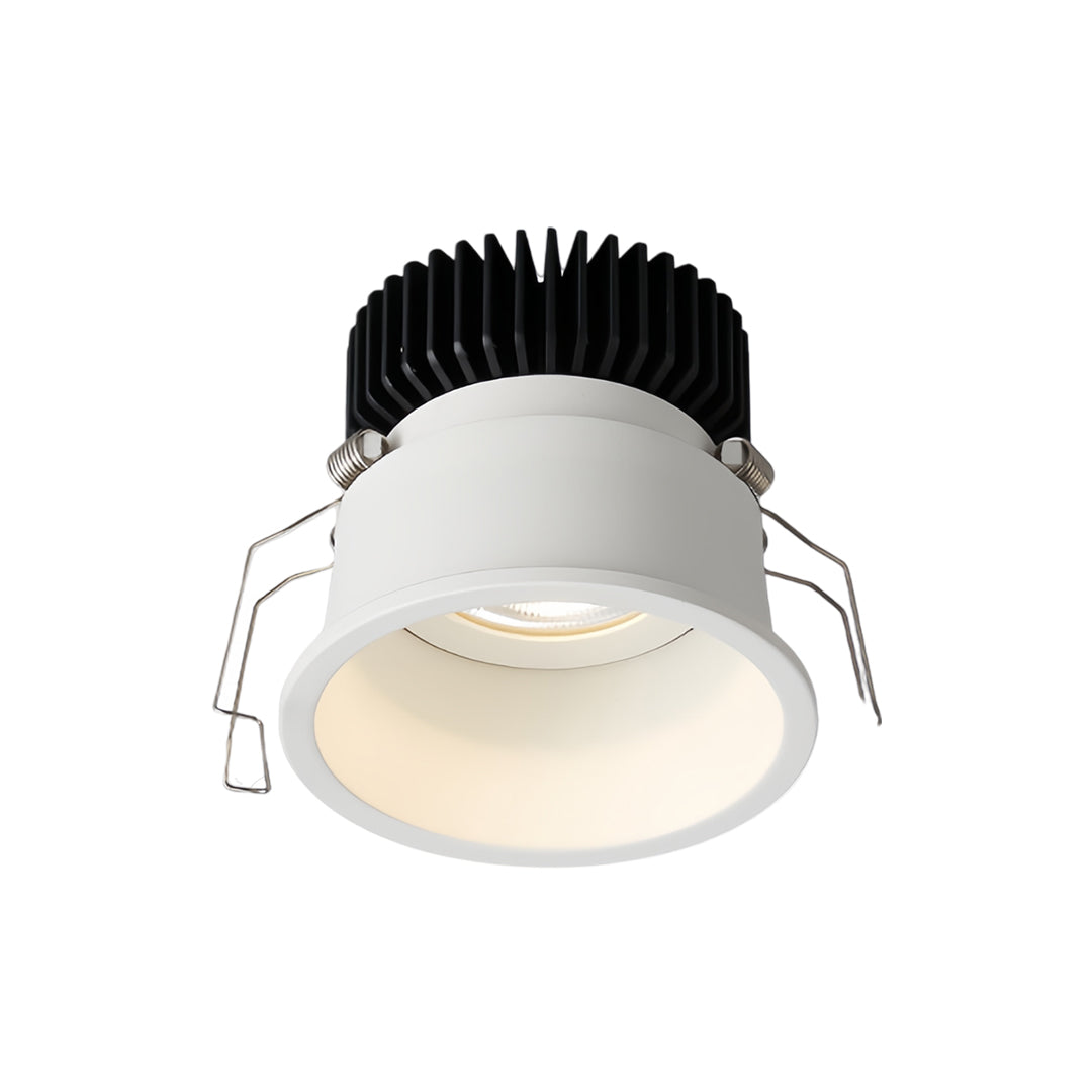 Minimalist white square recessed downlight with adjustable COB LED for modern spaces