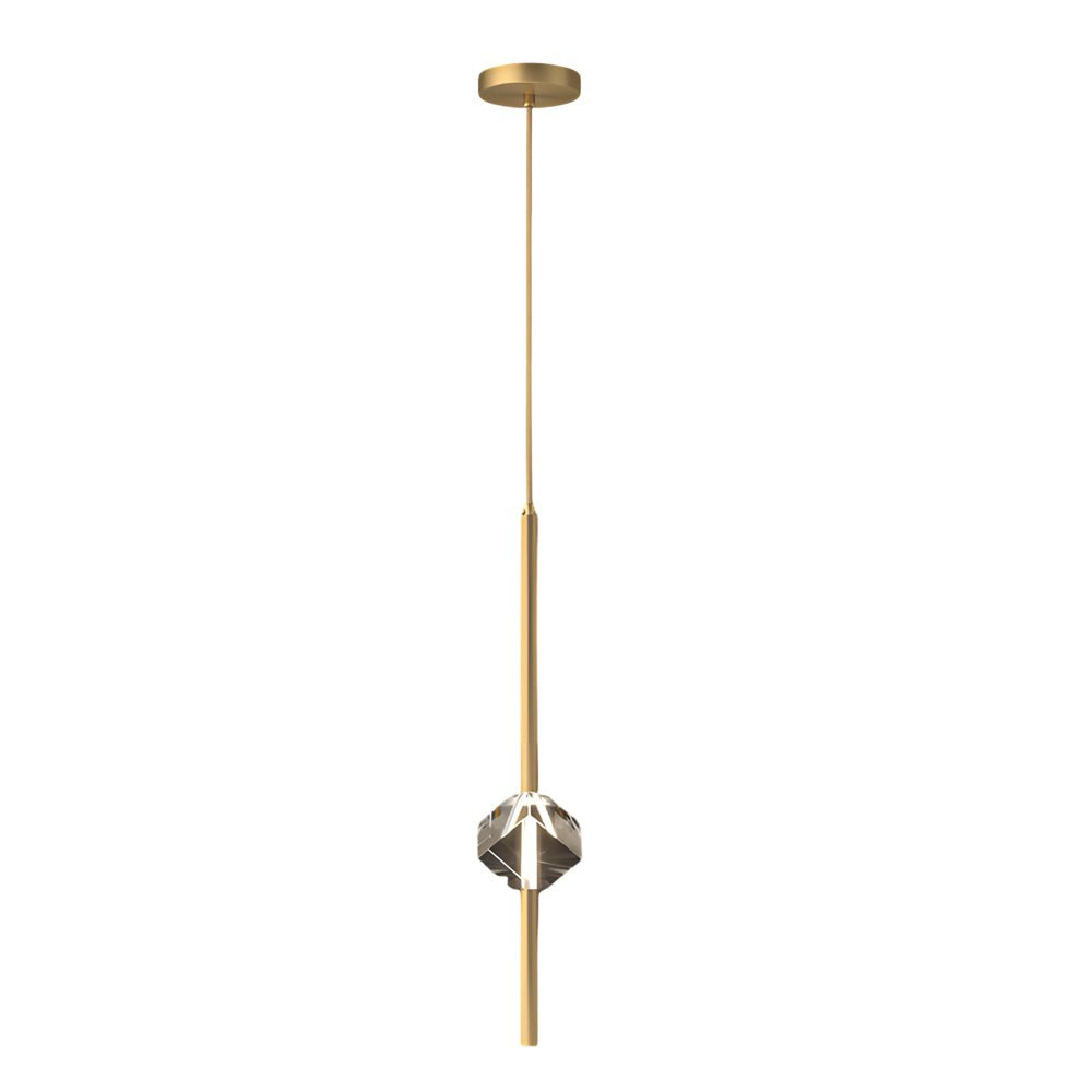 Modern 1 - Light Copper Single Crystal Pendant Light with 3 - Step Dimming LED