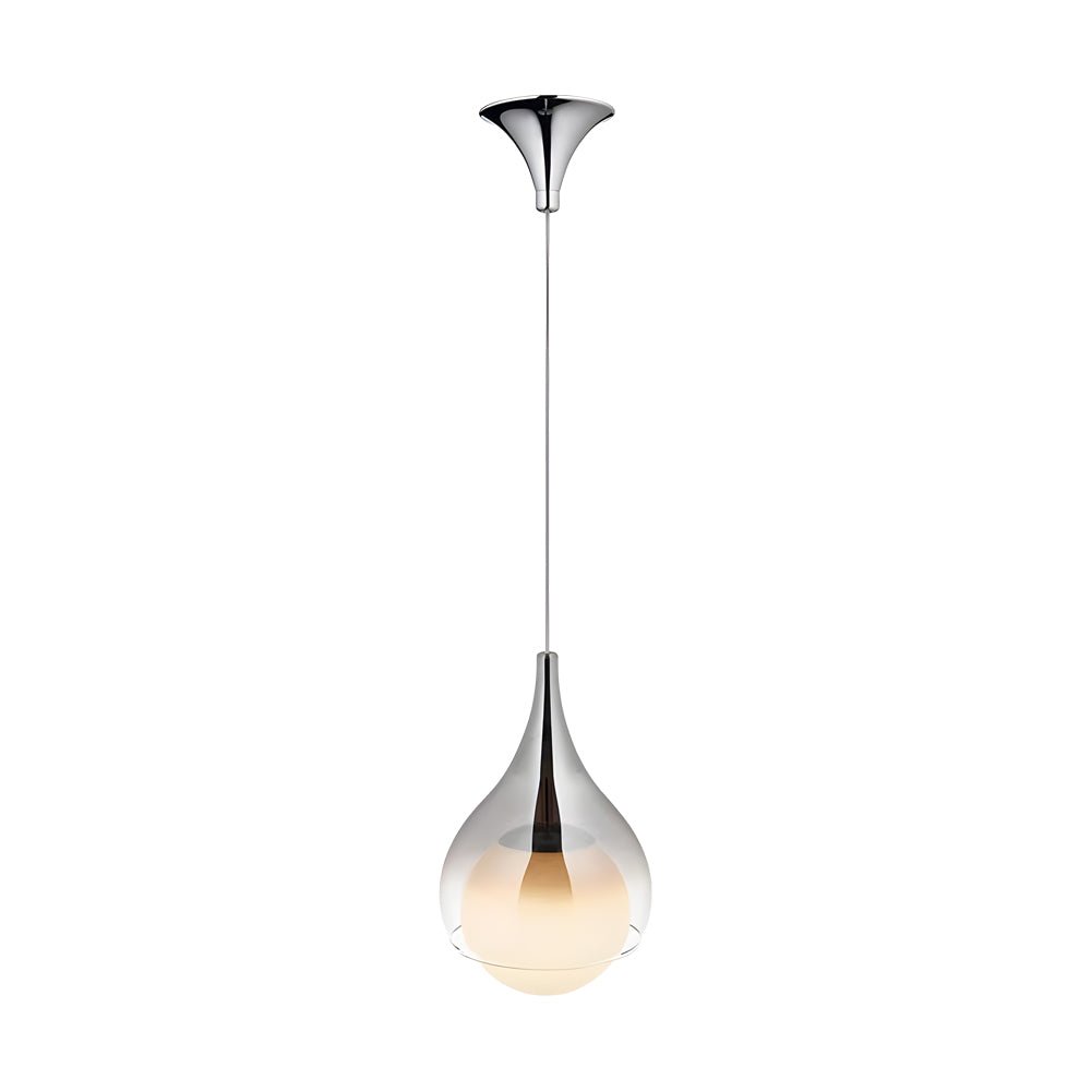 Modern 1 - Light Teardrop Droplet Glass Pendant Light, Adjustable Height