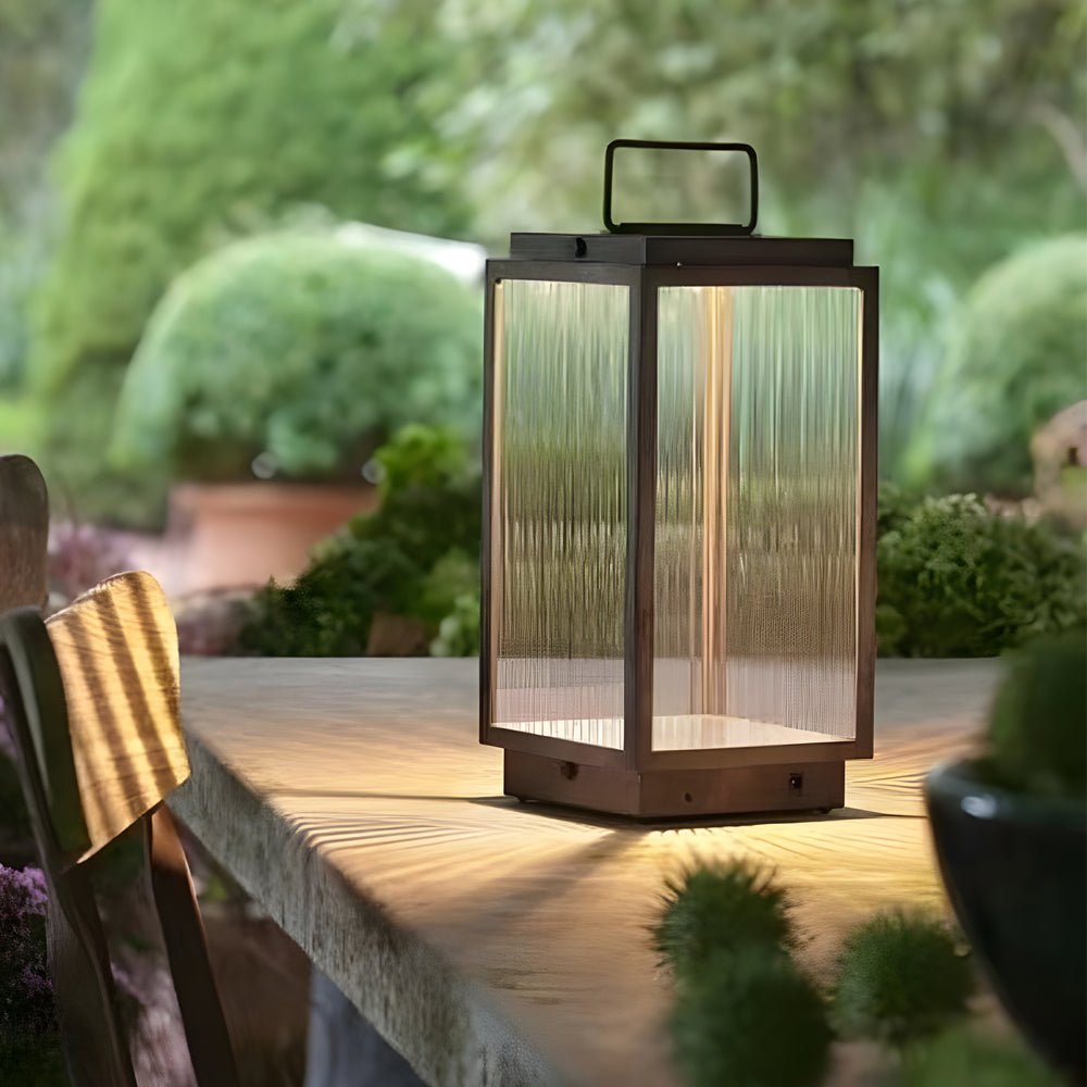 Modern 11 - In Glass LED Portable Outdoor Lanterns - Hardwired