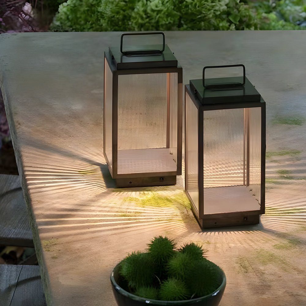 Modern 11 - In Glass LED Portable Outdoor Lanterns - Hardwired