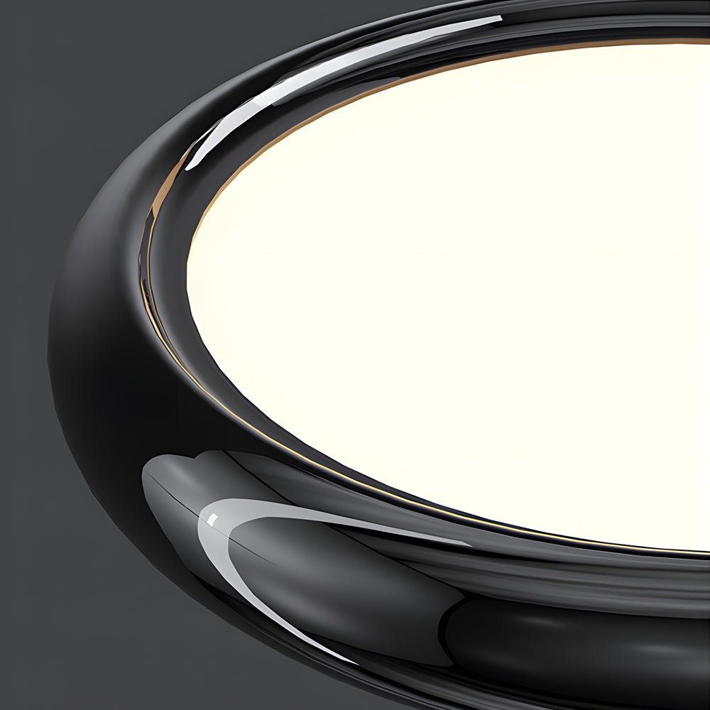 Modern 1/3 - Light Black/chrome Round Metallic LED Pendant Light