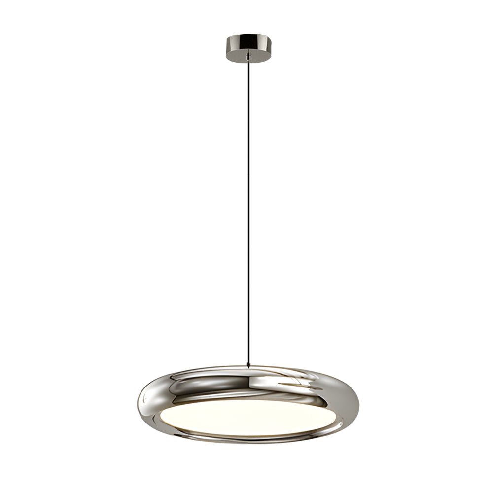 Modern 1/3 - Light Black/chrome Round Metallic LED Pendant Light
