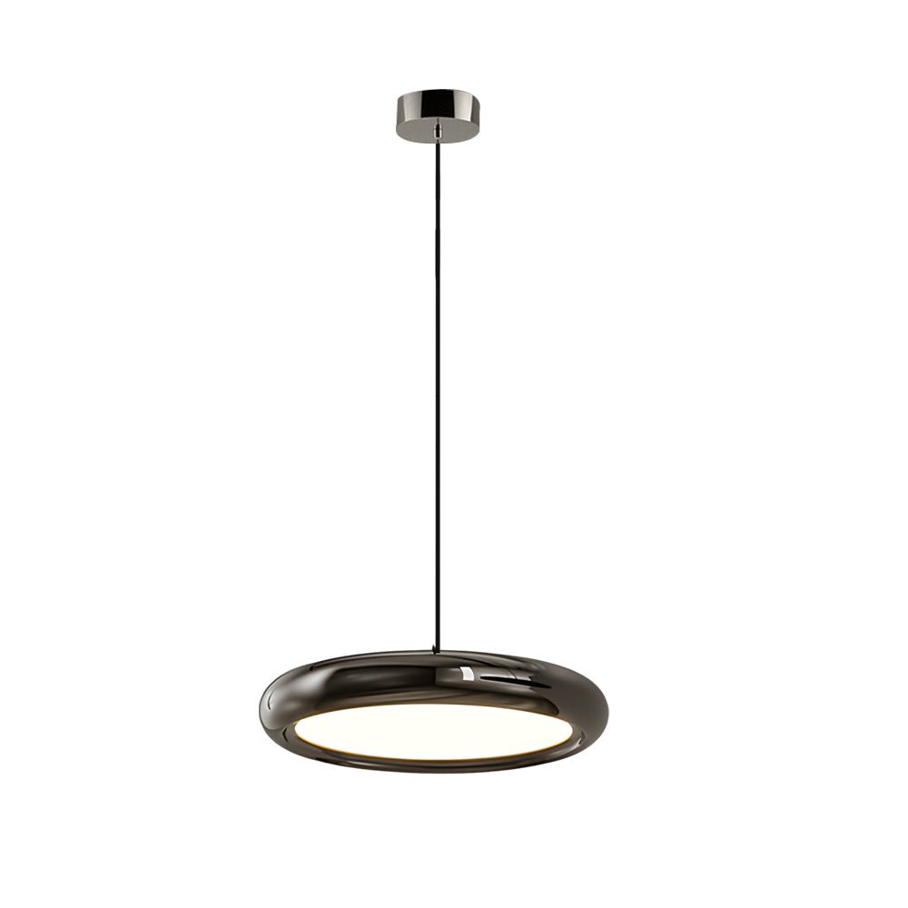 Modern 1/3 - Light Black/chrome Round Metallic LED Pendant Light