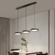 Modern 1/3 - Light Black/chrome Round Metallic LED Pendant Light