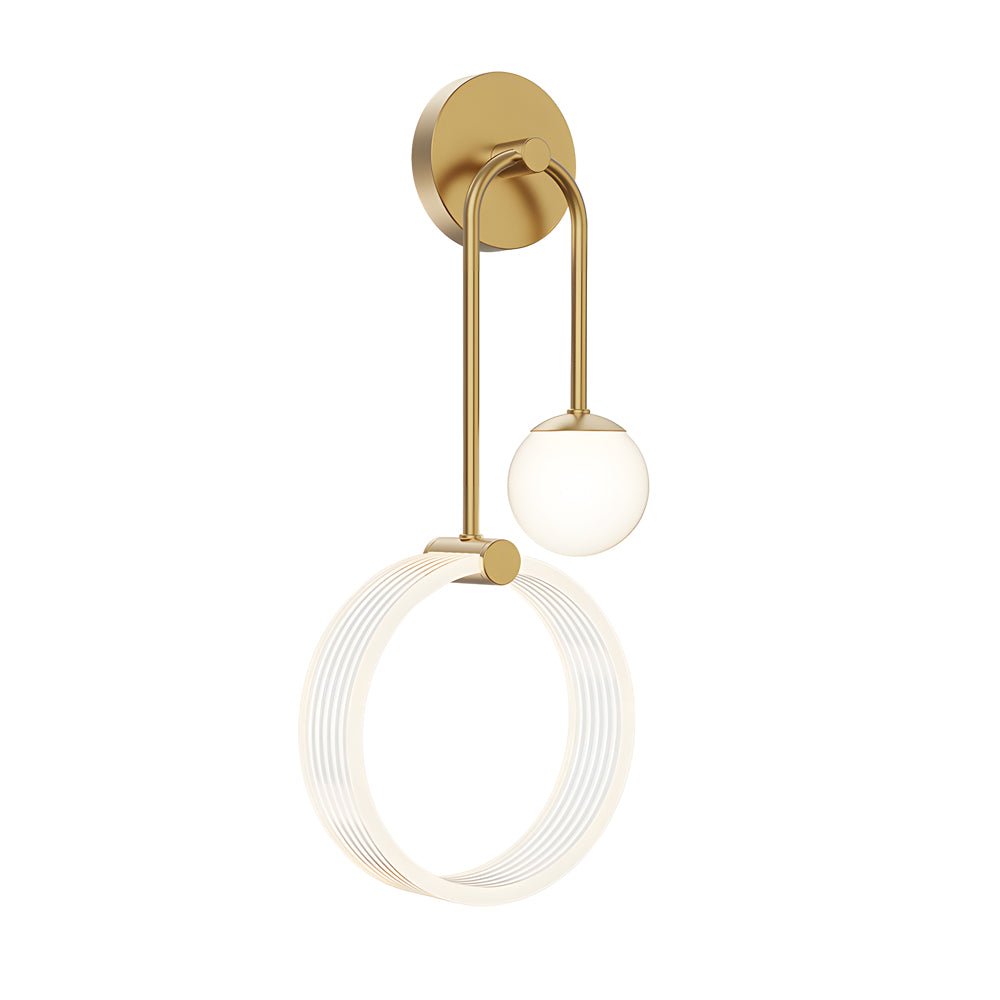 Modern 2 - Light LED Wall Sconces with Acrylic Ring and Frosted Globe
