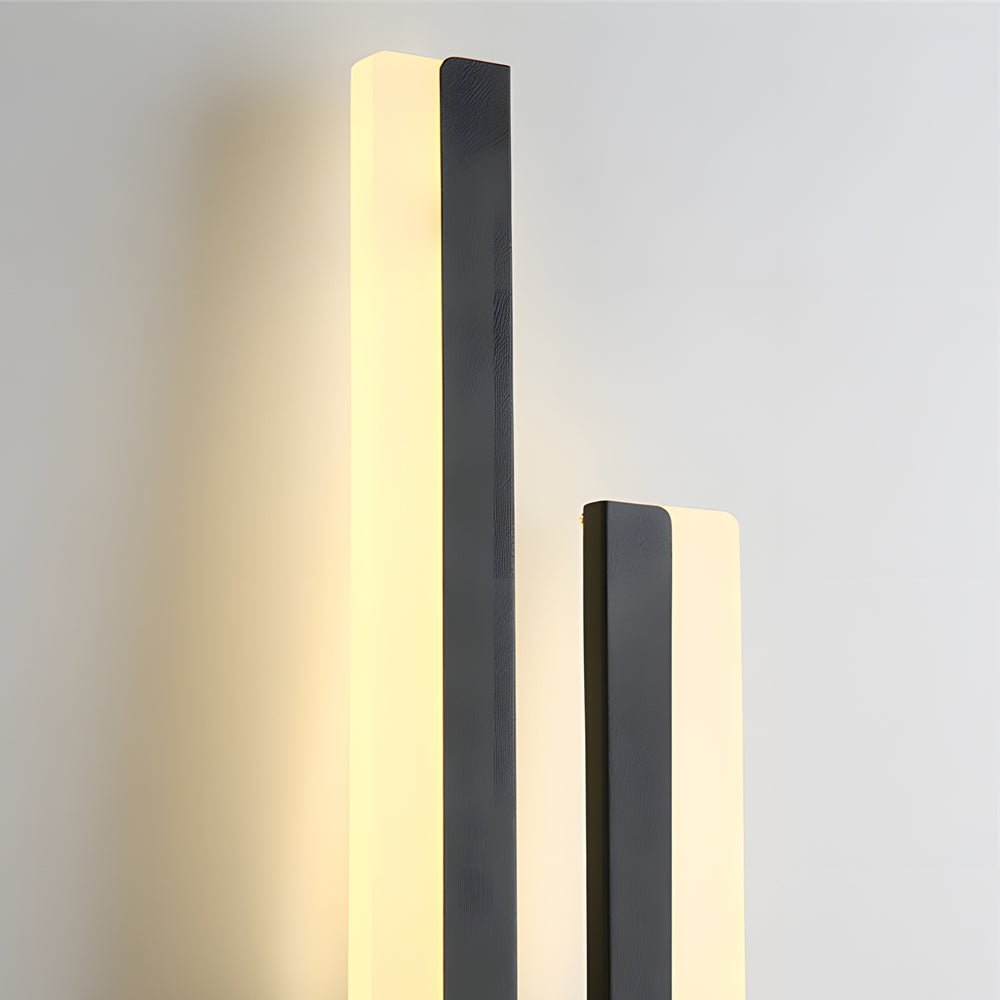 Modern 2 - Light Linear LED Wall Lamp with 3 - Step Dimming - Black/Gold Wall Sconce