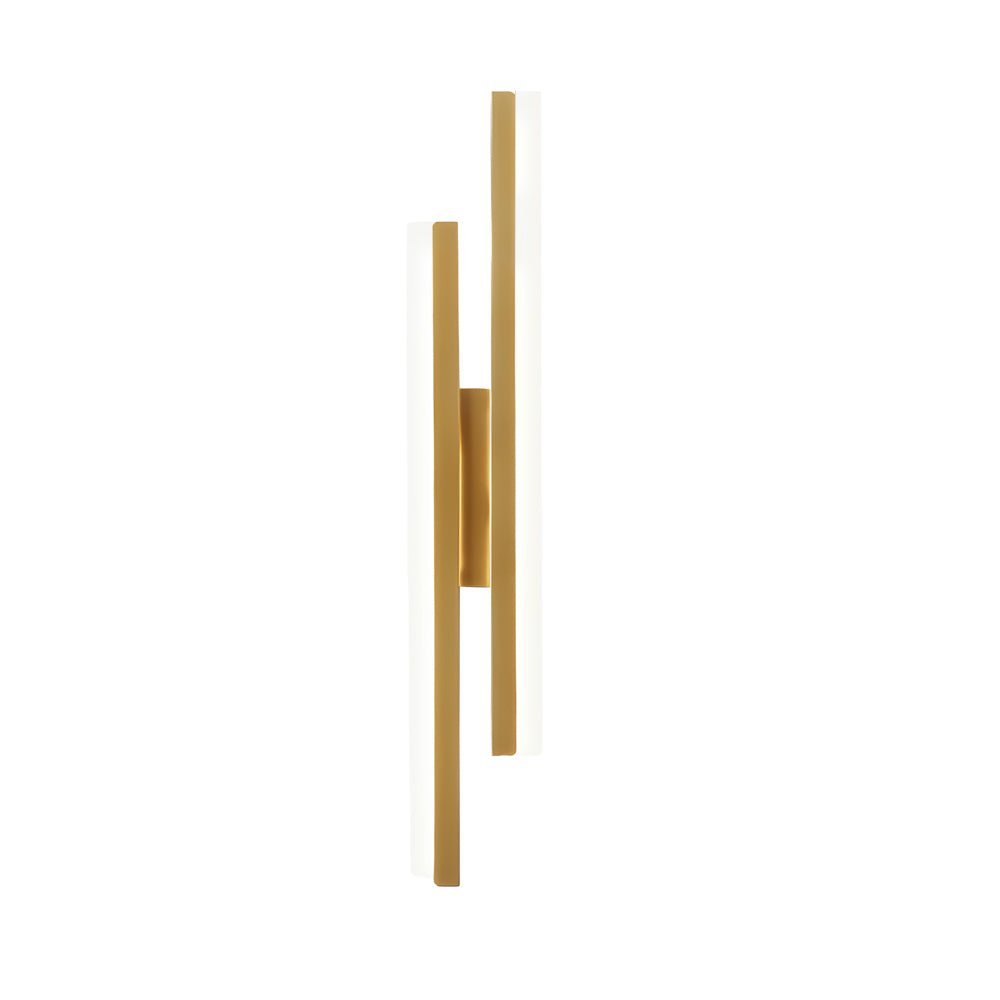 Modern 2 - Light Linear LED Wall Lamp with 3 - Step Dimming - Black/Gold Wall Sconce