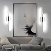 Modern 2 - Light Linear LED Wall Lamp with 3 - Step Dimming - Black/Gold Wall Sconce